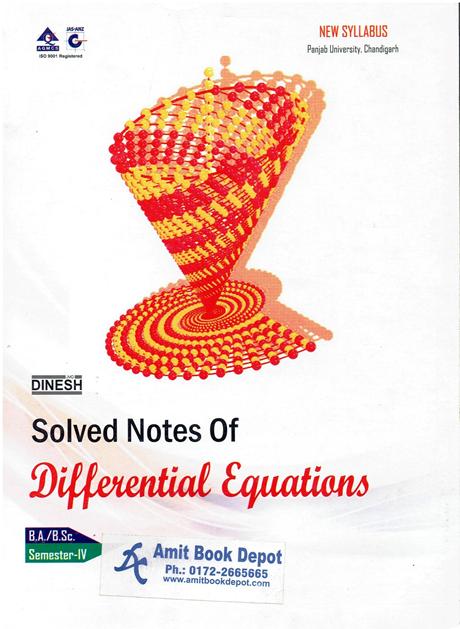 Solved Notes of Differential Equations BA and BSc 4th Semester PU Chandigarh