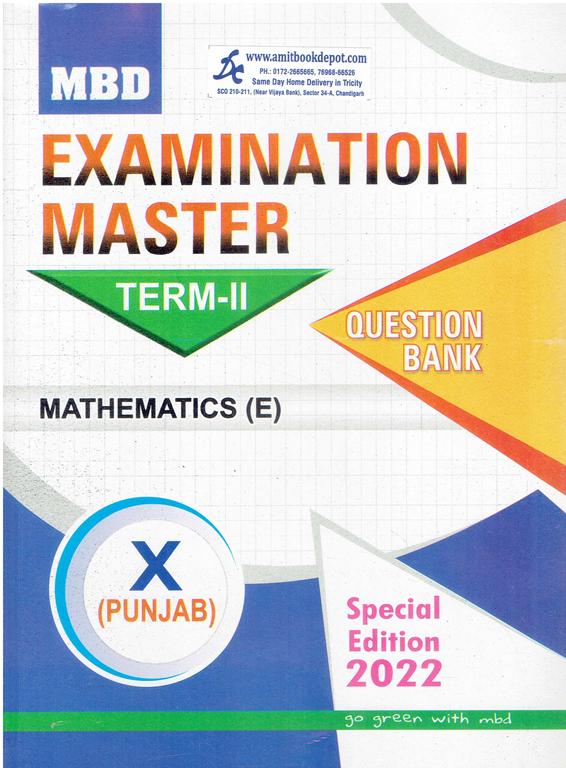 MBD Examination Master Mathematics Term 2 for Class 10th Punjab Board