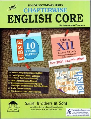 Delhi and All India English Core Chapter wise Previous Years Papers for Class 12th