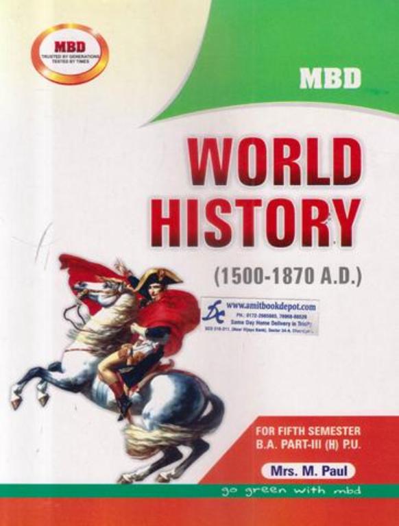 MBD World History (1500-1870 A.D.) BA 5th Sem PU (Hindi Medium)