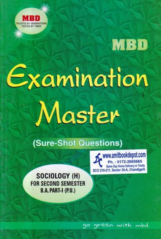 MBD Examination Master Sociology BA 2nd Semester PU (Hindi Medium)