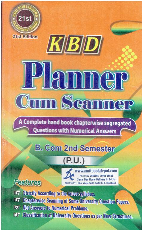 KBD Planner Cum Scanner Bcom 2nd Semester PU