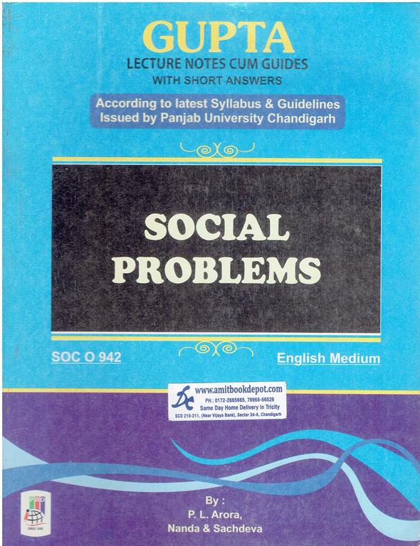 Social Problems for MA Sociology 4th Semester PU English Medium