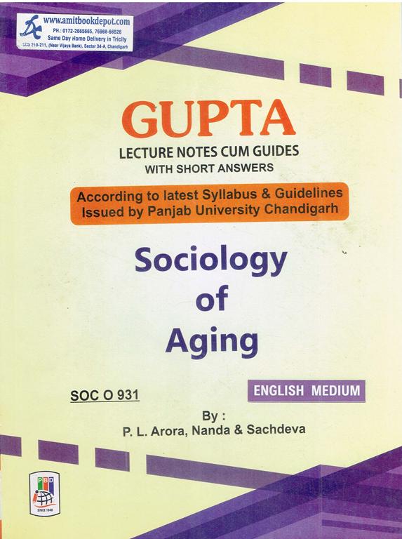 Gupta Sociology of Aging SOC O 931 MA Sociology 3rd em PU (English Medium)