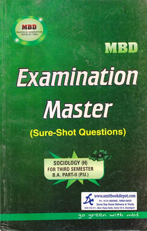 MBD Examination Master Sociology BA 3rd Semester PU (Hindi Medium)