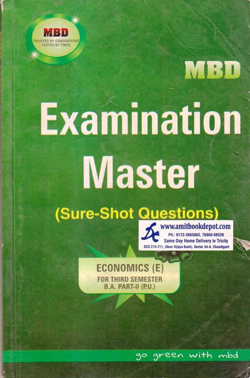 MBD Examination Master Economics BA 3rd Semester PU (English Medium)