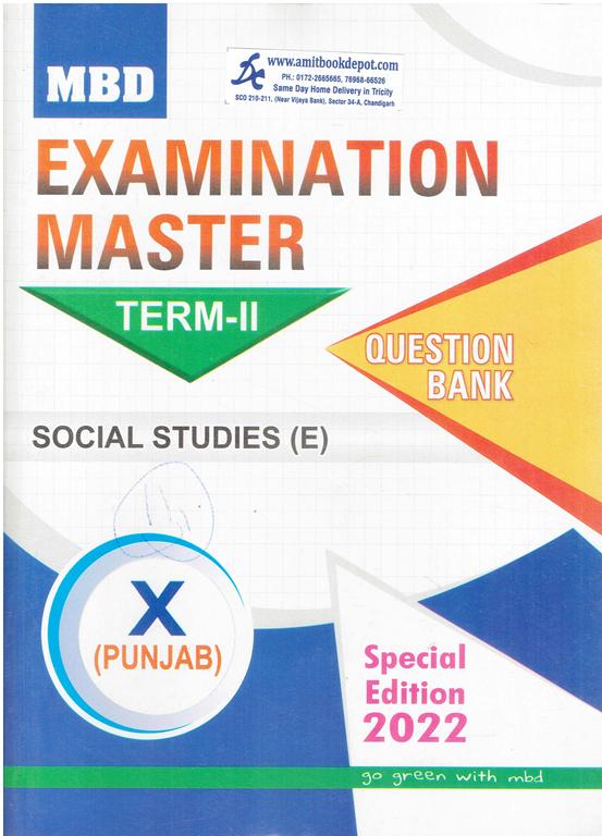 MBD Examination Master Social Science Term 2 for Class 10th Punjab Board