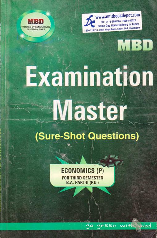 MBD Examination Master Economics BA 3rd Semester PU (Punjabi Medium)