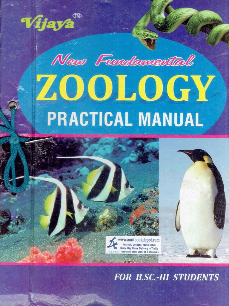 Vijaya New Fundamental Zoology Practical Manual for BSc 5th and 6th Sem PU