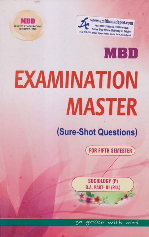 MBD Examination Master Sociology BA 5th Semester PU (Punjabi Medium)