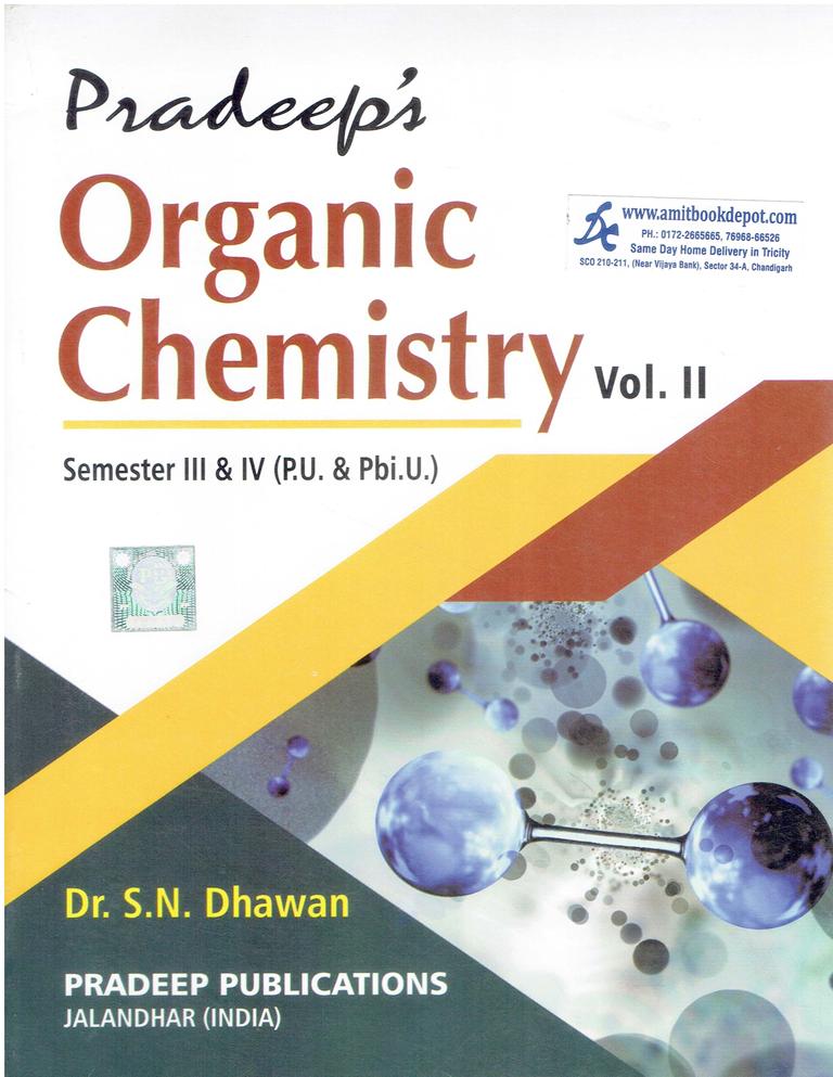 Pradeep Organic Chemistry Vol 2 BSc 3rd and 4th Semester PU Chandigarh