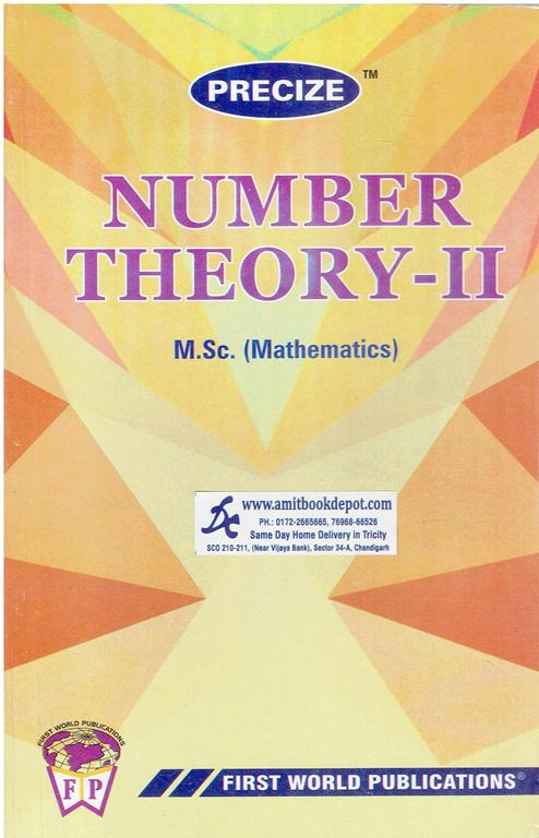 Precize Number Theory 2 for MSc Mathematics