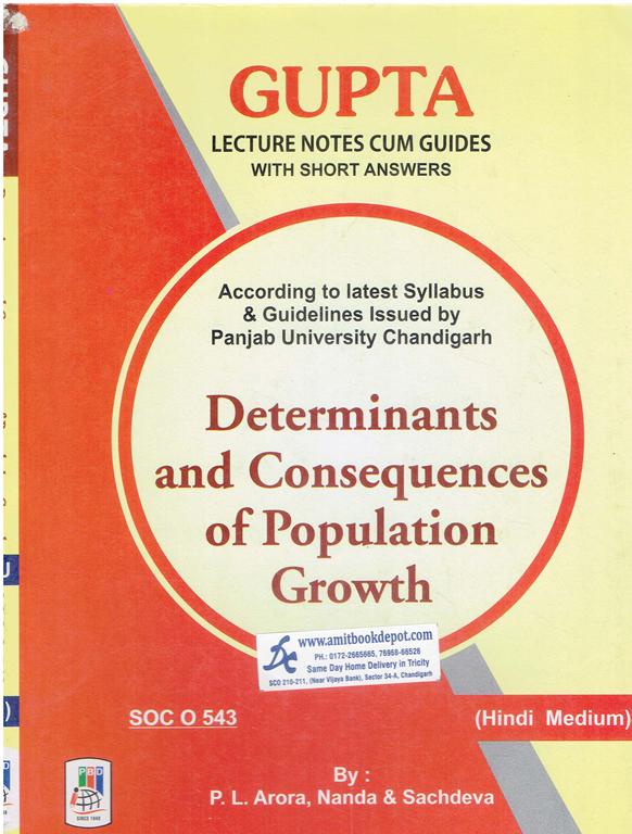 Determinants and Consequences of Population Growth for MA Sociology 4th Semester PU Hindi Medium