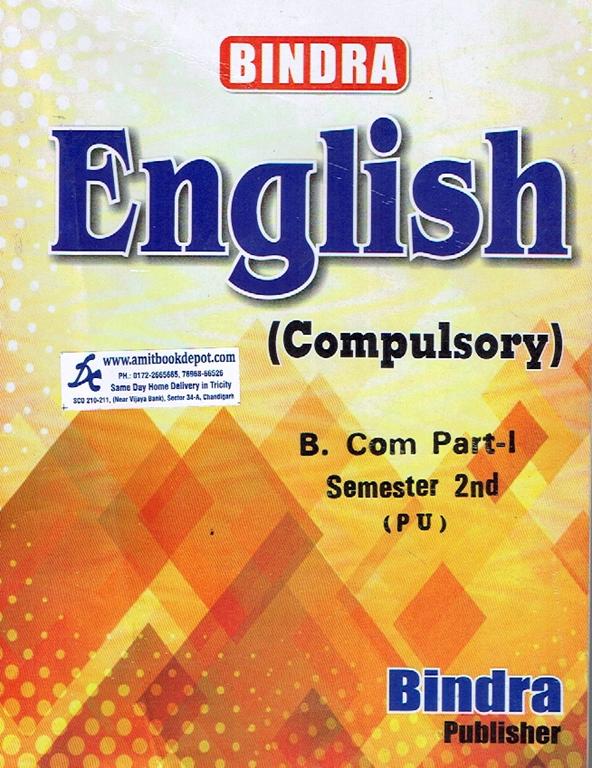 Bindra English Compulsory Guide for BCom 2nd Semester PU