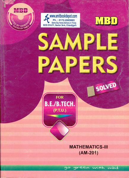 MBD Sample Paper Mathematics 3 for BTech 3rd and 4th Sem PTU