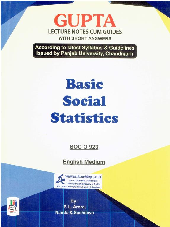 Gupta Basic Social Statistics for MA Sociology 2nd Sem PU (English Medium)