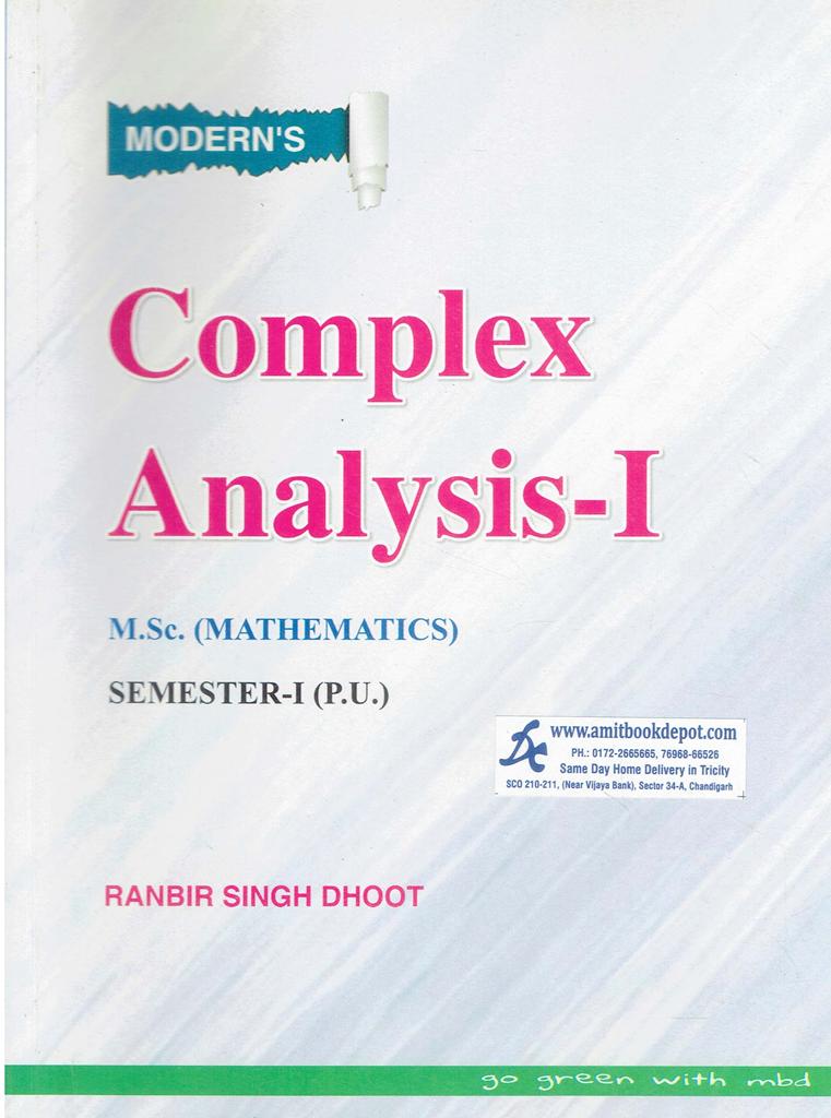 Complex Analysis 1 for MSc Mathematics 1st Sem PU