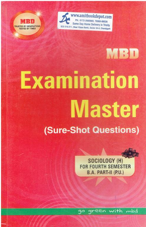 MBD Examination Master Sociology BA 4th Semester PU (Hindi Medium)