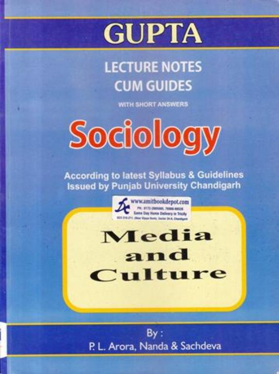 Media and Culture for MA Sociology 4th Sem PU Punjabi Medium