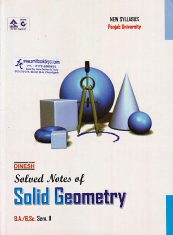 Solved Notes of Solid Geometry BA and BSc 2nd Semester PU