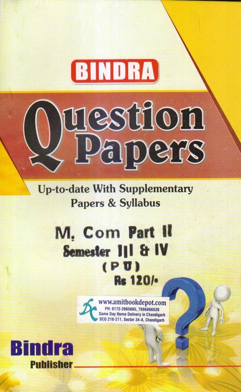 Bindra question paper for M.com  2nd yr sem 3rd and 4th