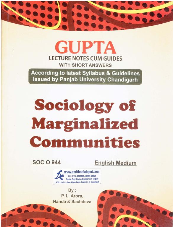 Sociology of Marginalized Communities for MA Sociology 4th Sem PU (English Medium)