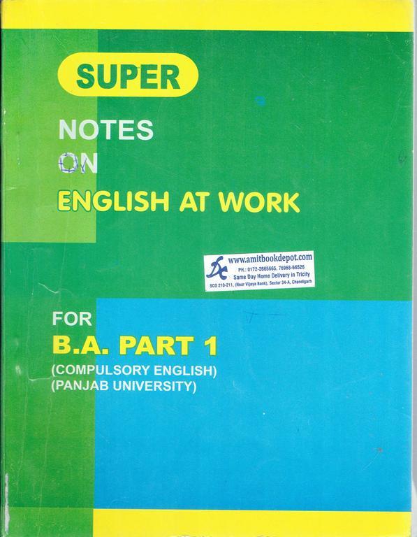 Notes on English at Work BA 1st and 2nd Sem PU