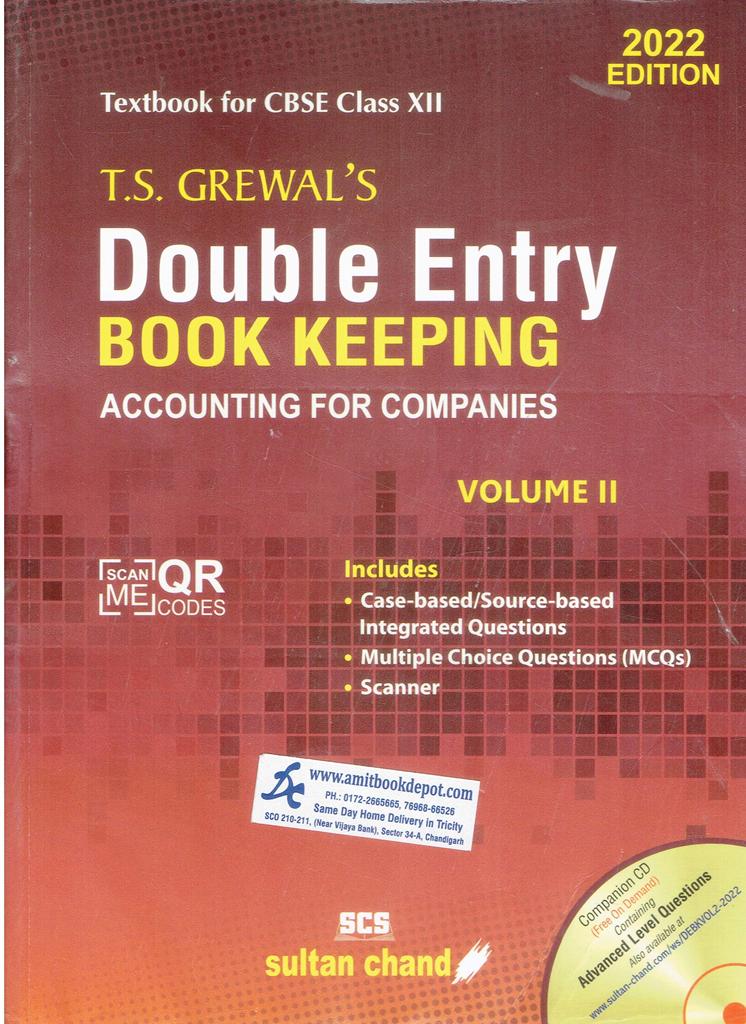 T S Grewal Double Entry Book Keeping Accounting for Companies Vol 2 for Class 12th