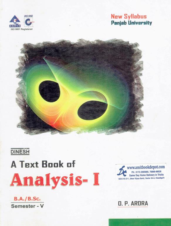 A Text Book of Analysis 1 BA and BSc 5th Sem PU