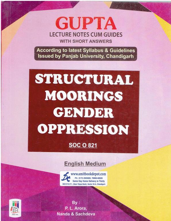 Structural Moorings Gender Oppression for MA Sociology 2nd Semester PU English Medium