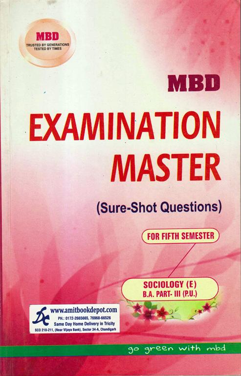 MBD Examination Master Sociology BA 5th Semester PU (English Medium)