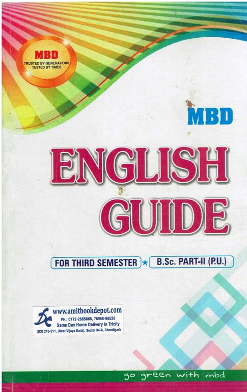 MBD English Guide BSc 3rd Semester PU Chandigarh