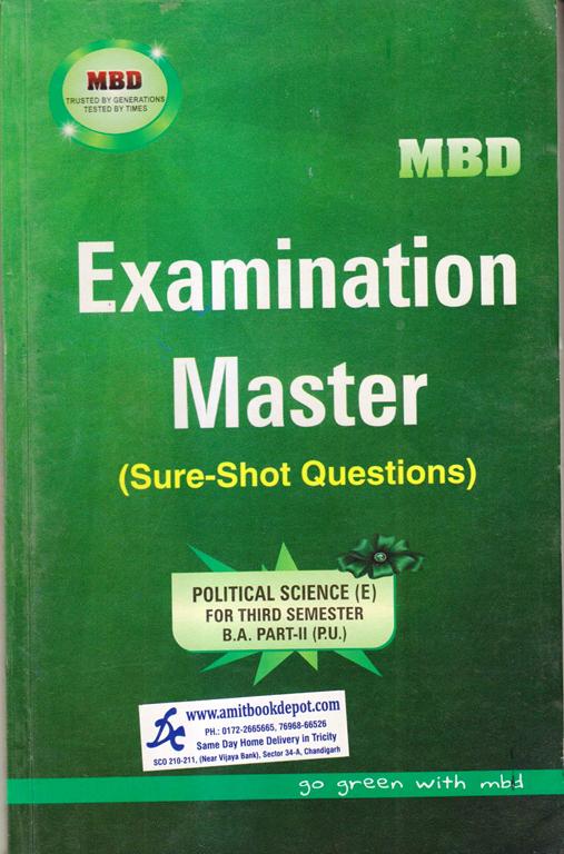 MBD Examination Master Political Science BA 3rd Semester PU (English Medium)