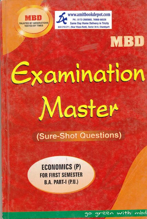 MBD Examination Master Economics BA 1st Semester PU (Punjabi Medium)