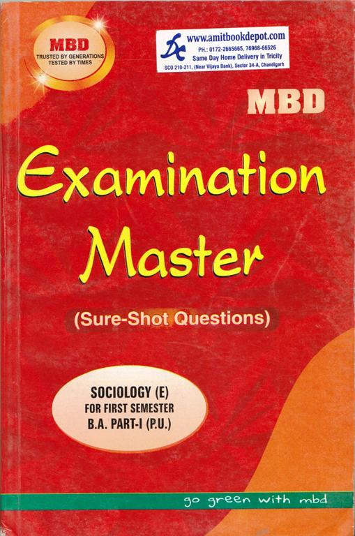 MBD Examination Master Sociology BA 1st Semester PU (English Medium)