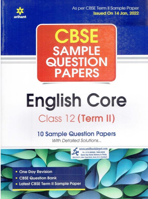 Arihant CBSE Term 2 2022 English Core Sample Papers for Class 12th