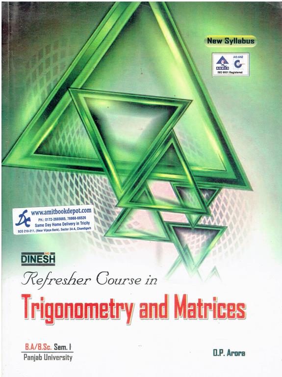 Refresher Course In Trigonometry and Matrices BA and BSc 1st Semester PU Chandigarh