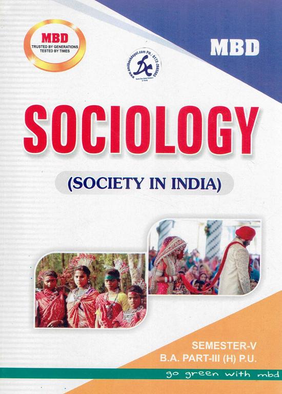 MBD Sociology Society In India BA 5th Semester PU (Hindi)