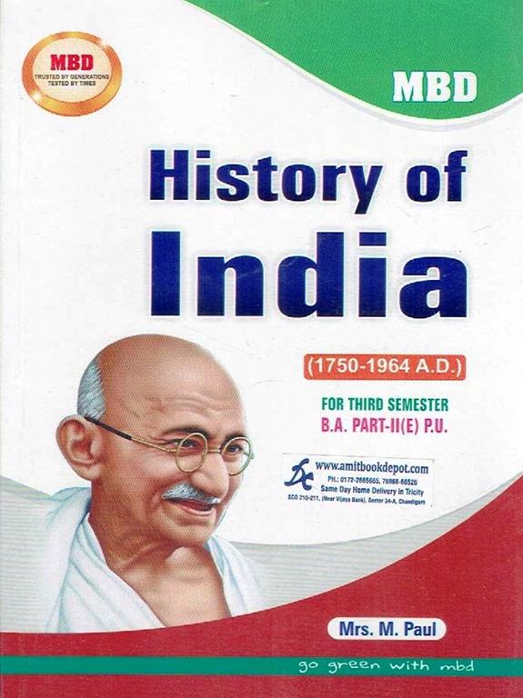 MBD History of India (1750-1964 AD) BA 3rd Sem PU (English Medium)