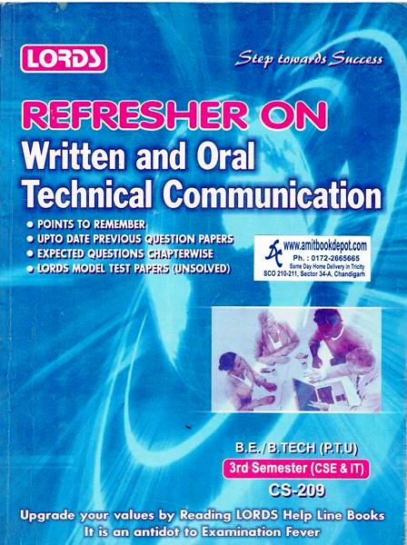 Lords Refresher on Written and Oral Technical Communication CSE/IT 3rd Sem PTU (OLD)