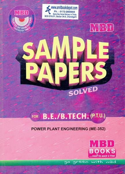 MBD Sample Paper Power Plant Engineering for BE and BTech 6th Sem PTU