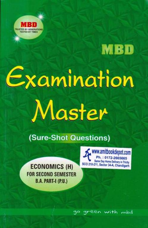 MBD Examination Master Economics BA 2nd Semester PU (Hindi Medium)