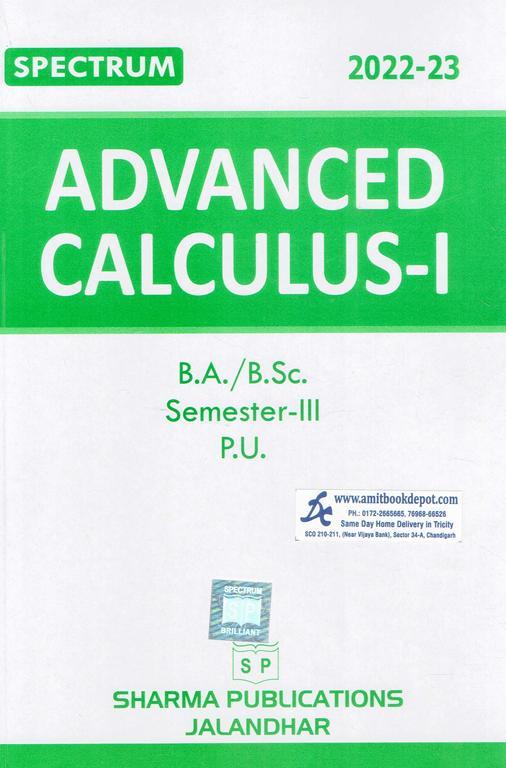 Spectrum Advanced Calculus 1 BA and BSc 3rd Semester PU Chandigarh