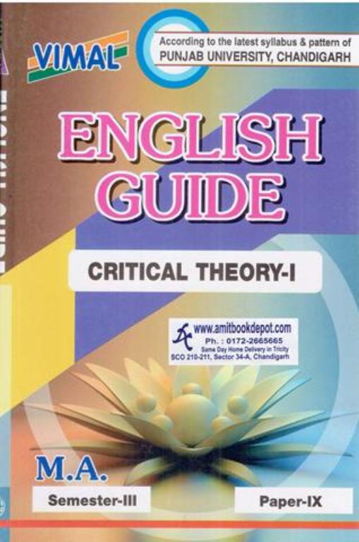 Vimal English Guide Critical Theory 1 for MA 3rd Sem Paper 9 PU Chandigarh