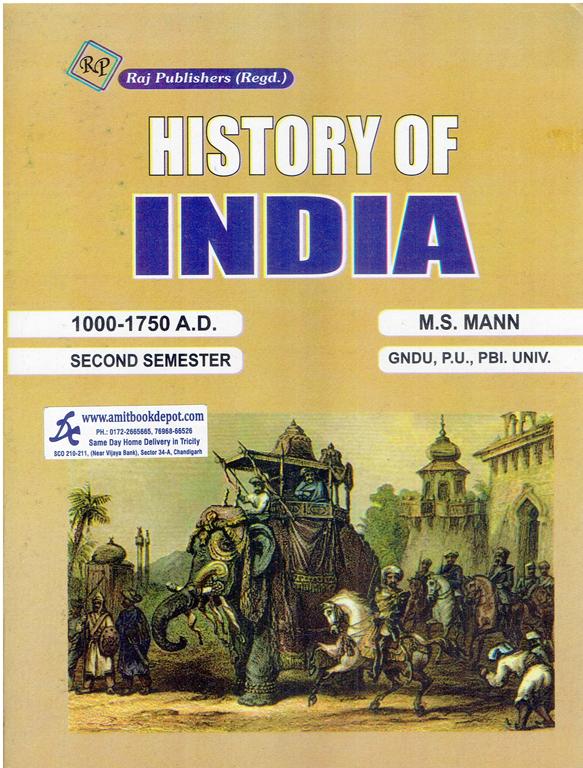 Raj History of India 1000 to 1750 AD BA 2nd Sem PU (English Medium)