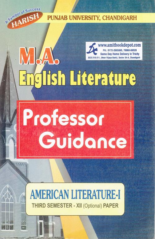 Harish Professor Guidance American Literature 1 MA 3rd Sem Paper 12 (Optional) PU