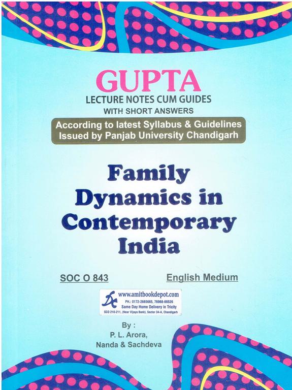 Family Dynamics in Contemporary India for MA 4th Sem PU English Medium