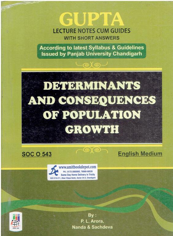 Determinants and Consequences of Population Growth for MA Sociology 4th Semester PU