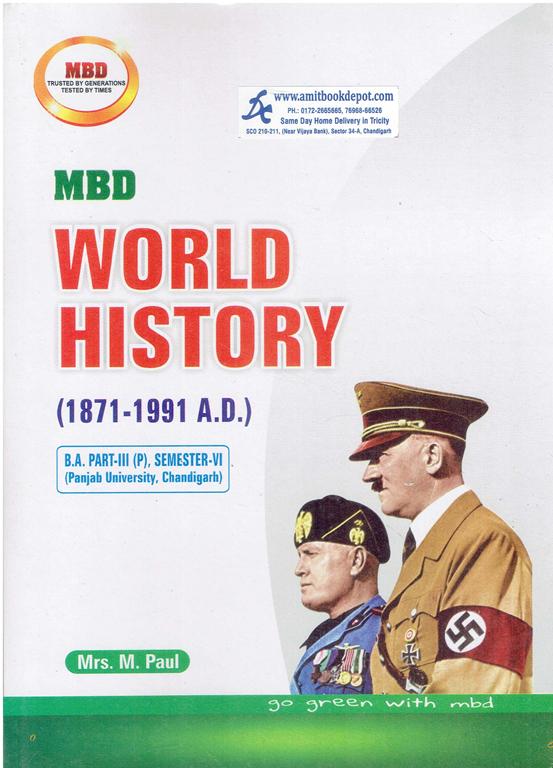 MBD World History (1871-1991 A.D.) BA 6th Semester PU (Punjabi Medium)