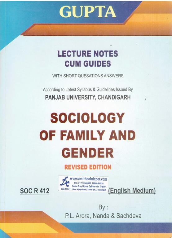 Gupta Sociology of Family and Gender Soc R 412 for MA Sociology 1st Sem PU (English Medium)